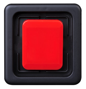Red light switch on isolated background.