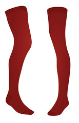 Red long socks. vector illustration