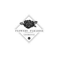 Floral Rose Logo. Elegant, nice and creative flower logo for various design projects. Rose logo can be used as symbols, icons, or others template.