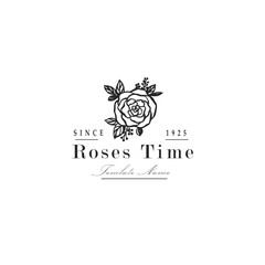 Floral Rose Logo. Elegant, nice and creative flower logo for various design projects. Rose logo can be used as symbols, icons, or others template.