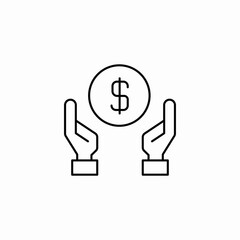 hands receiving dollar icon sign vector