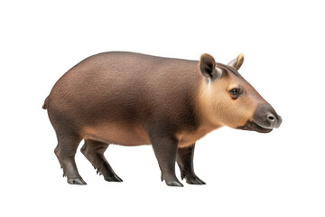 Fototapeta premium Isolated tapir standing still on transparent background