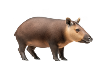 Isolated tapir standing still on transparent background