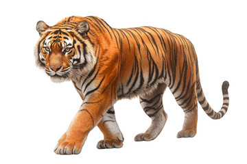 Obraz premium Walking tiger full body shot on transparent background