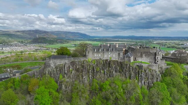 Stirling Castle from a drone, Stirling, Scotland, England