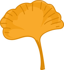 Flat Mushroom Cap - Hand-drawn autumn nature illustration including leaves, mushrooms, and forest elements in colorful cartoon style