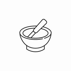 mortar pestle grinding icon sign vector