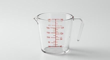Transparent glass measuring cup