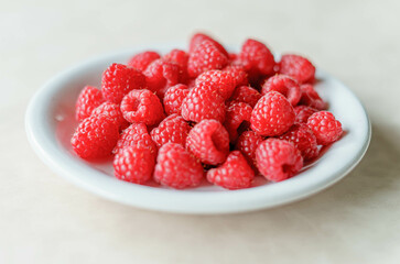raspberries on a plate