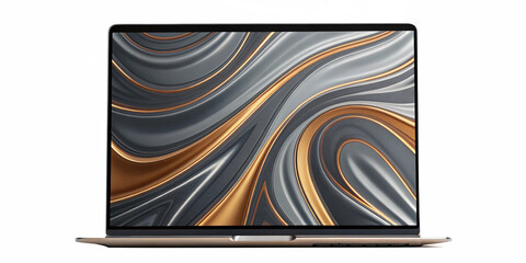 Abstract Liquid Flowing Design on Modern Laptop