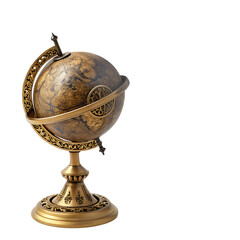 ornate golden globe with smoke and dark on transparent background png