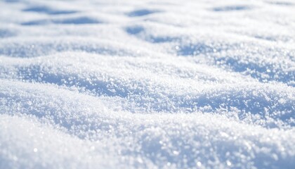 Freshly fallen snow blankets a landscape, creating a serene, wintry scene perfect for holiday greetings and winter wonderland imagery.