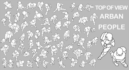Top of view people architectural vector illustration	
