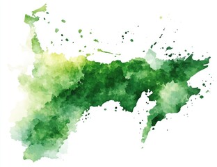 Obraz premium Abstract green watercolor splatter