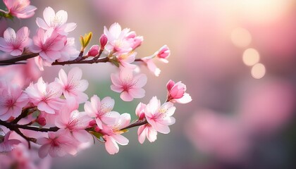 Obraz premium spring pink flower bloom abstract background tree branch with flowers