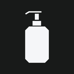 Minimalist Soap Dispenser Icon White Silhouette on Black Geometric Design