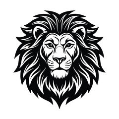 a bold black icon of a lion vector art silhouette 