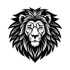 a bold black icon of a lion vector art silhouette 