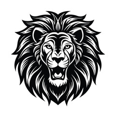 Obraz premium a bold black icon of a lion vector art silhouette 