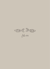 Jesus breaks every chain in your life, Christian poster, Bible verse, minimalist style, wall print