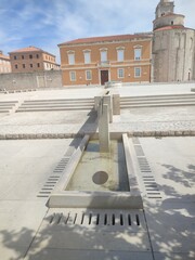 Modern Fountain in Historical Square, Zadar, Croatia