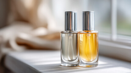 Dual serum comparison: two elegantly designed bottles on display