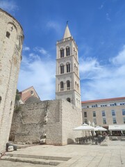 Bell Tower of St. Anastasia Cathedral in Zadar, Croatia