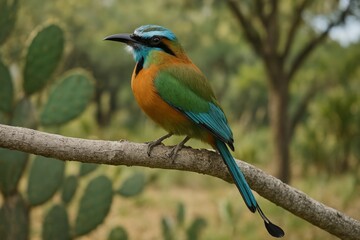 Obraz premium Colorful bird perched gracefully.