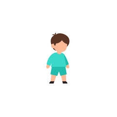 Playful Young One: A charming illustration of a young child standing with his head bowed down in a cute pose, capturing the innocence and playfulness of childhood.