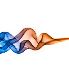 Obraz premium Abstract wave of blue and orange smoke on a white background