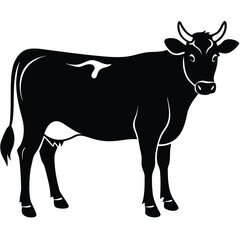 silhouette of a cow