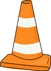Orange Cone - Hand-drawn traffic and road safety icon, perfect for transport infographics, driving guides and city design
