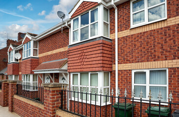 Typical brick town house in England