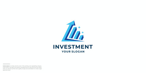 finance logo. financial growth chart logo design vector