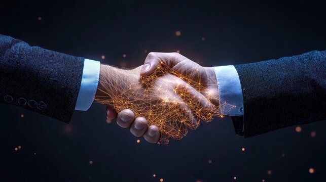 Business handshake digital network connection