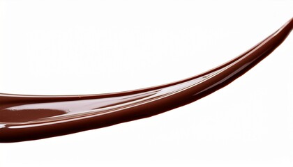 decorative line of melted chocolate curved line with chocolate sauce close up