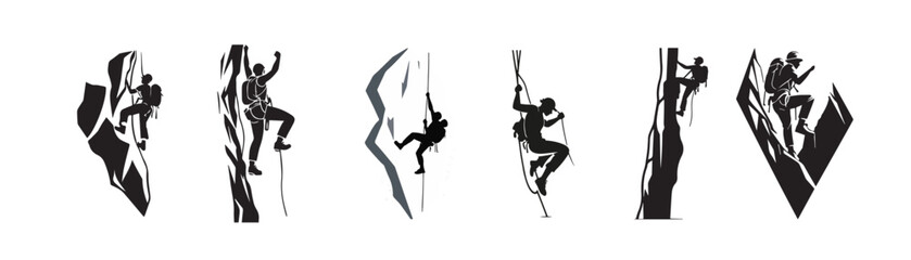 Fototapeta premium vector illustration of a climber mountain
