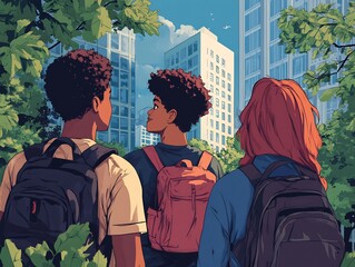 students exploring urban planning in city workshop