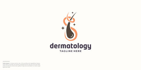 Fototapeta premium creative of dermatology hair treatment logo inspiration.