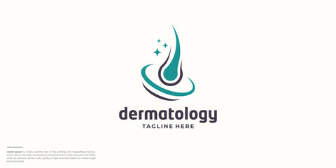 clinic dermatology hair care logo design.