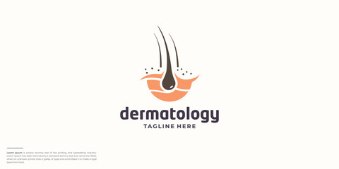 Hair growth logo design with creative drip concept.