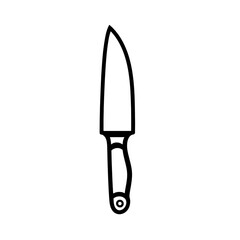 Flat Icon of a Kitchen Knife, Simple Black Outline, Clean Design