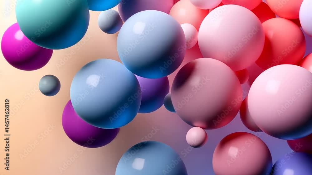 Aufkleber pastel floating spheres: a serene and visually appealing abstract motion graphics