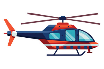 Cartoon Helicopter Illustration Isolated On White Background Transport Vector Graphic Design