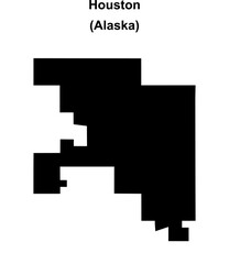 Fototapeta premium Houston (Alaska) blank outline map