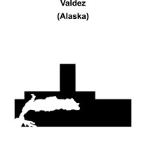 Valdez (Alaska) blank outline map