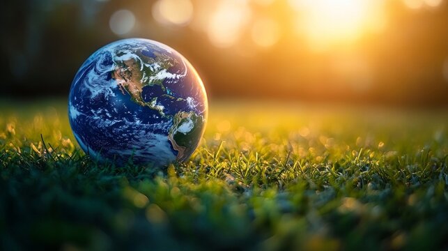 Corporate social responsibility, referred to as RSE, is depicted as an ecological planet in a green setting