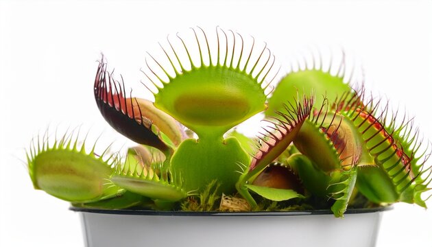 venus flytrap dionaea on a white background