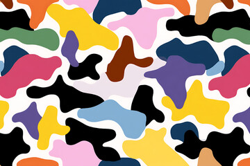 Seamless colorful vector pattern design with cats and dogs in a decorative textile illustration