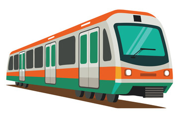 Modern Urban Train Vector Illustration For Transportation And Public Transit
